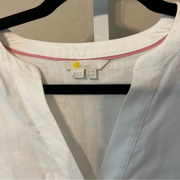 Boden Elegant White Long Sleeve Dress - Picture 3 of 5